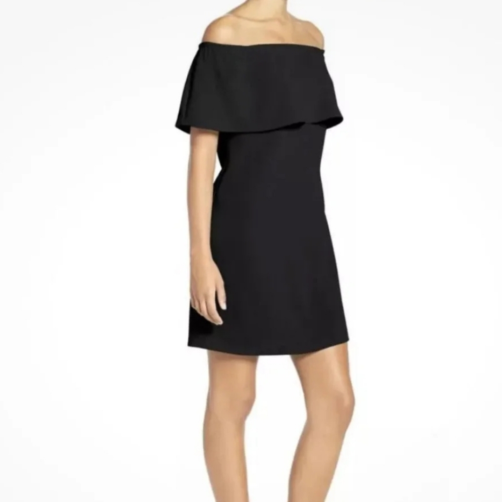 Charles Henry Black Off-Shoulder Dress